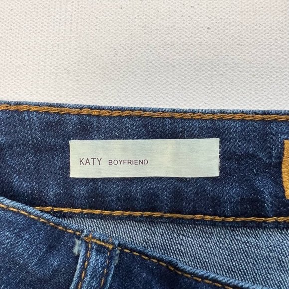 Kut From The Kloth Womens Katy Boyfriend Jeans Blue Whiskered Dark Wash Denim 2 - Picture 9 of 10